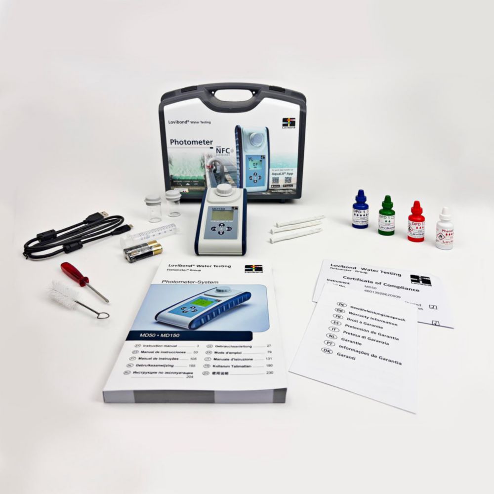 Search Tintometer GmbH (859509)-Photometer MD150 Cl-CyA-pH, with liquid and tablet reagents