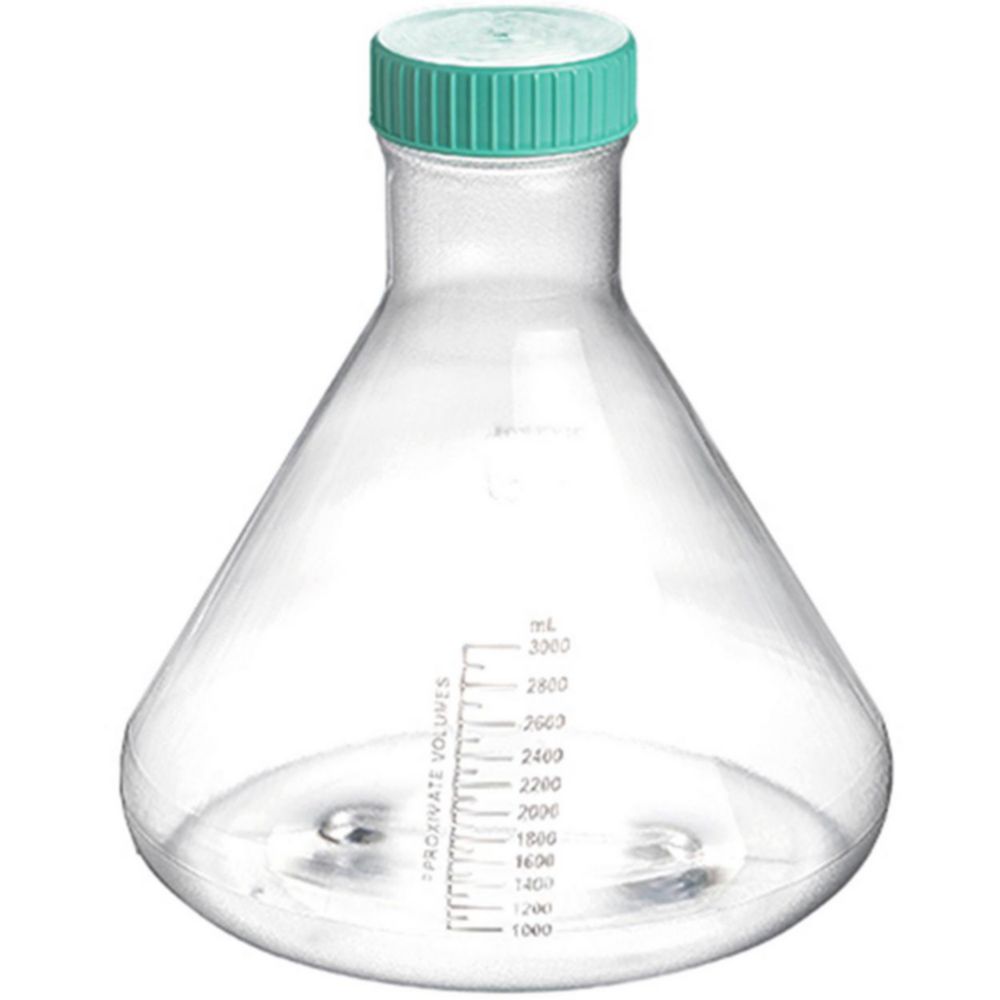 Search Erlenmeyer flasks, PC, with cap, HDPE Guangzhou JET Bio-Filtration (907306) 