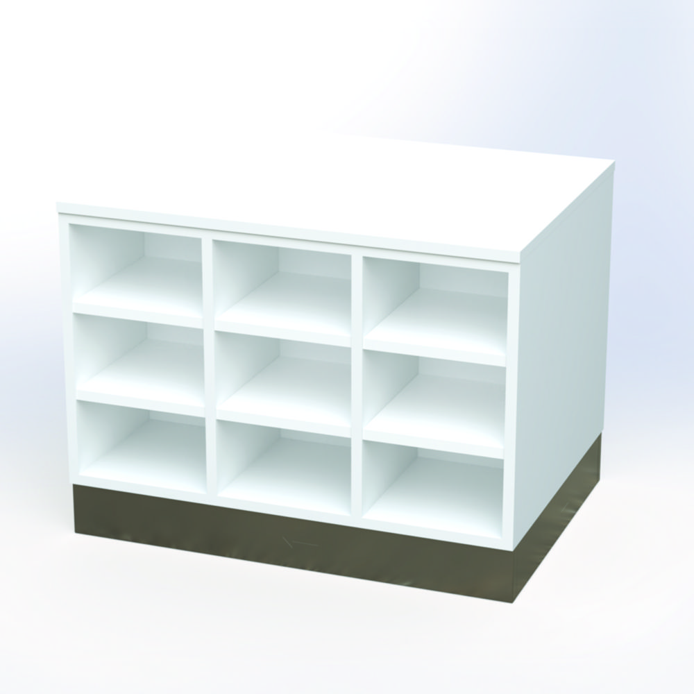 Search Sit-Over Benches, Melamine, usable on both sides, with stainless steel plinth KEK GmbH (963798) 