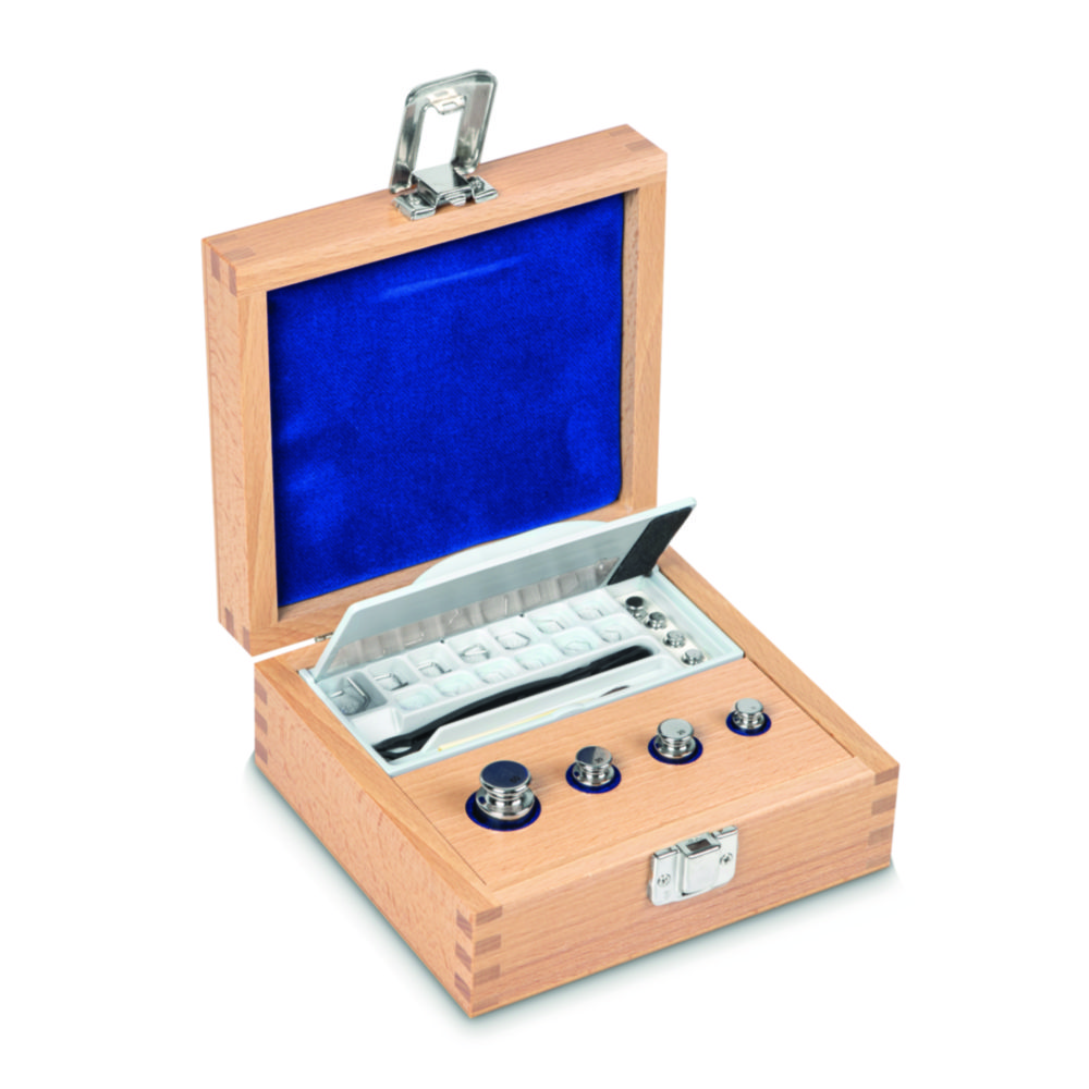 Search Kern & Sohn GmbH (6193)-Weight set E1, knob shape, with wooden box
