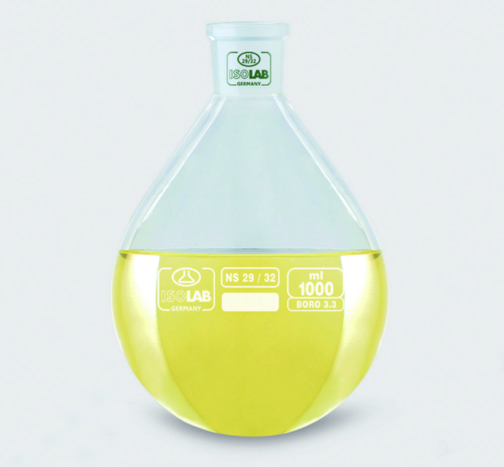 Search Evaporator flask pear shape, borosilicate glass 3.3 ISOLAB Laborgeräte GmbH (9676) 
