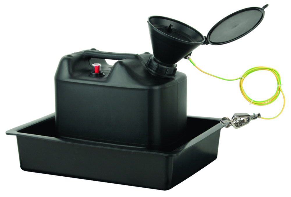Search Disposal unit with safety funnel and collecting tray, HDPE, electrostatic conductive SCAT Europe GmbH (561) 