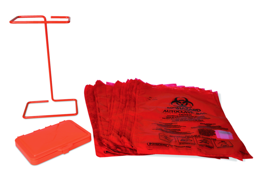 Search Benchtop holder and biohazard bags set Bel-Art Products (4025) 