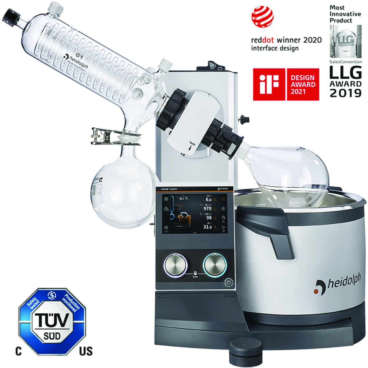 Search Rotary Evaporators Hei-VAP Expert Control, with hand lift, angled condenser Heidolph Scientific (885522) 