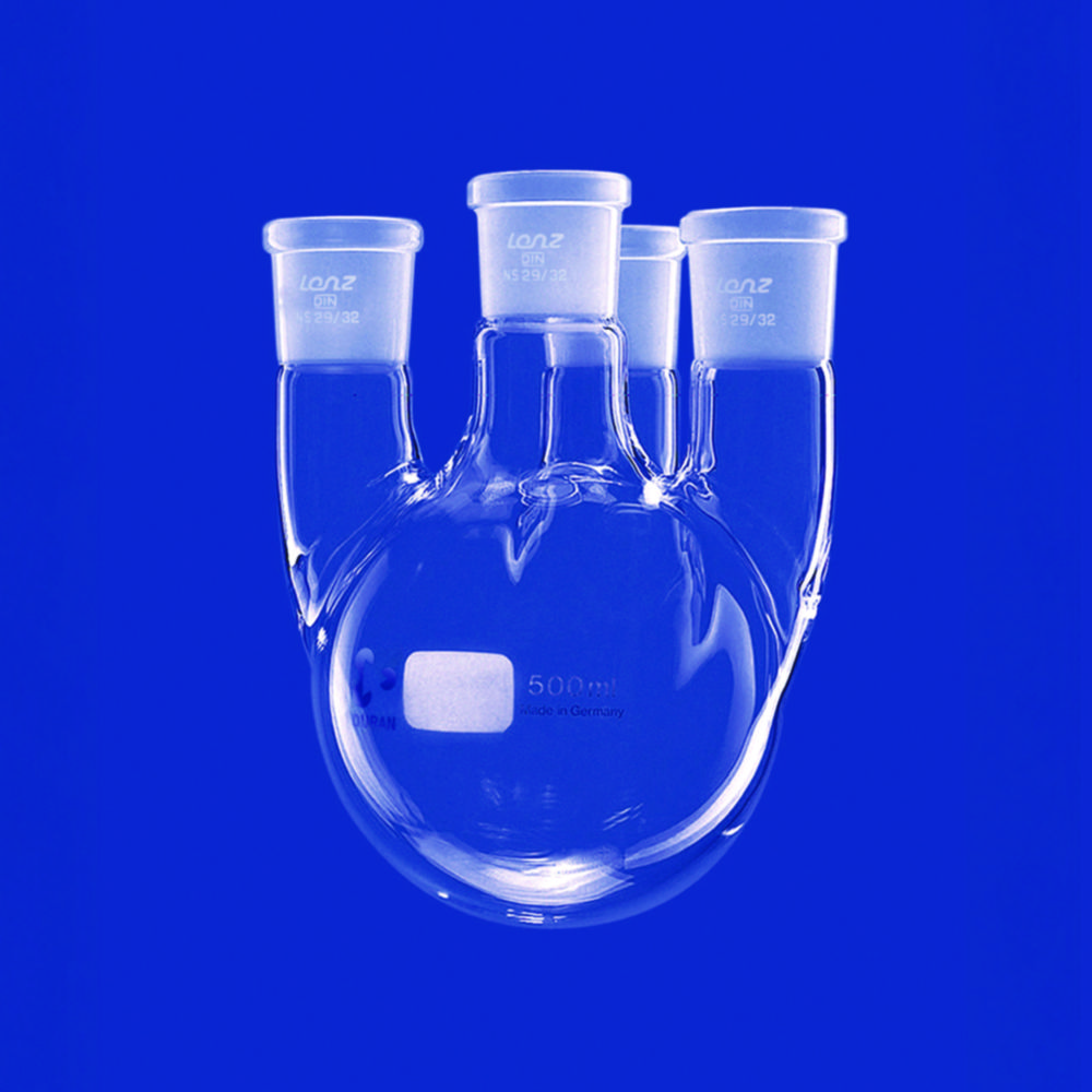 Search Four-neck round-bottom flask, with parallel side necks, DURAN Lenz-Laborglas GmbH & Co. KG (6977) 