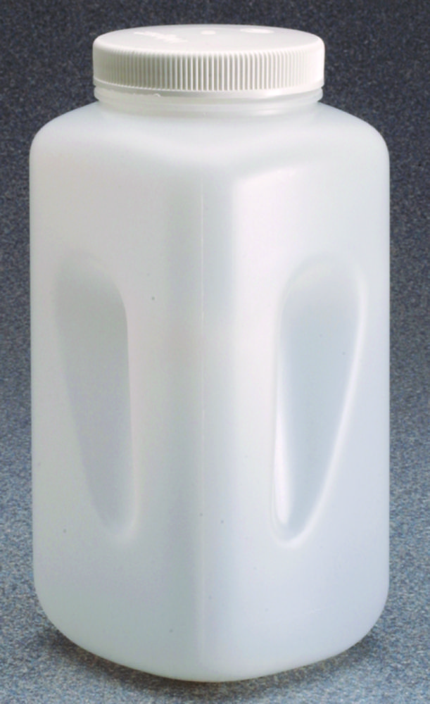 Search Square bottles, wide mouth Nalgene, HDPE, with closure, PP Thermo Elect.LED GmbH (Nalge) (5480) 