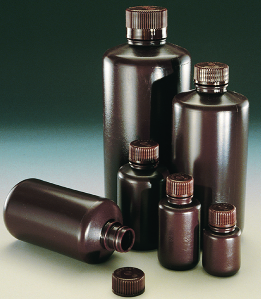 Search Narrow-mouth bottles Nalgene Economy, HDPE, with screw cap, PP, brown Thermo Elect.LED GmbH (Nalge) (7869) 