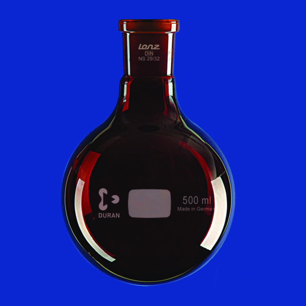 Search Round bottom flasks with conical ground joint, amber, DURAN Lenz-Laborglas GmbH & Co. KG (188) 