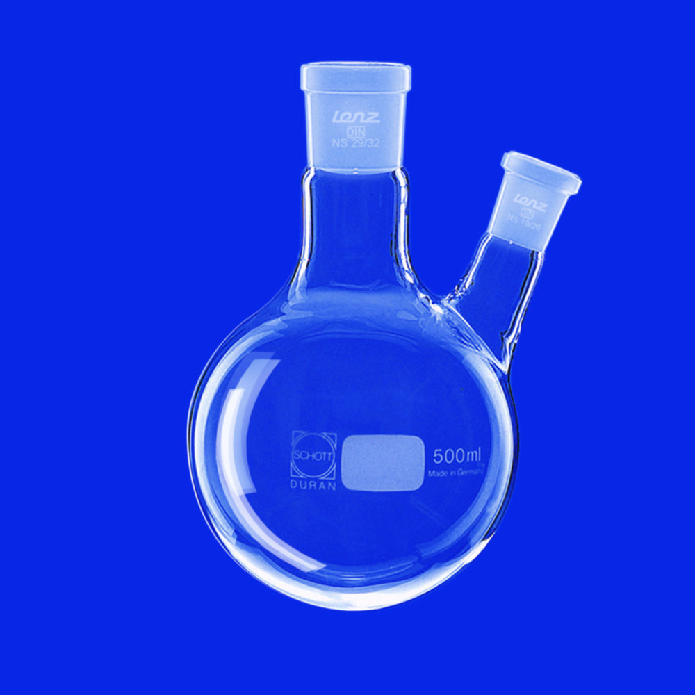 Search Round bottom flasks with two necks, side neck angled, DURAN Lenz-Laborglas GmbH & Co. KG (189) 