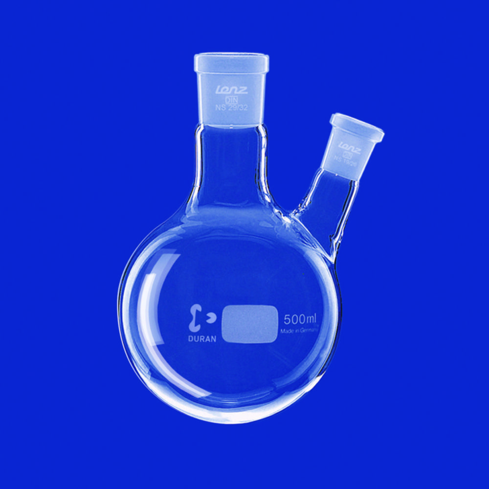 Search Round bottom flasks with two necks, side neck angled, DURAN Lenz-Laborglas GmbH & Co. KG (189) 