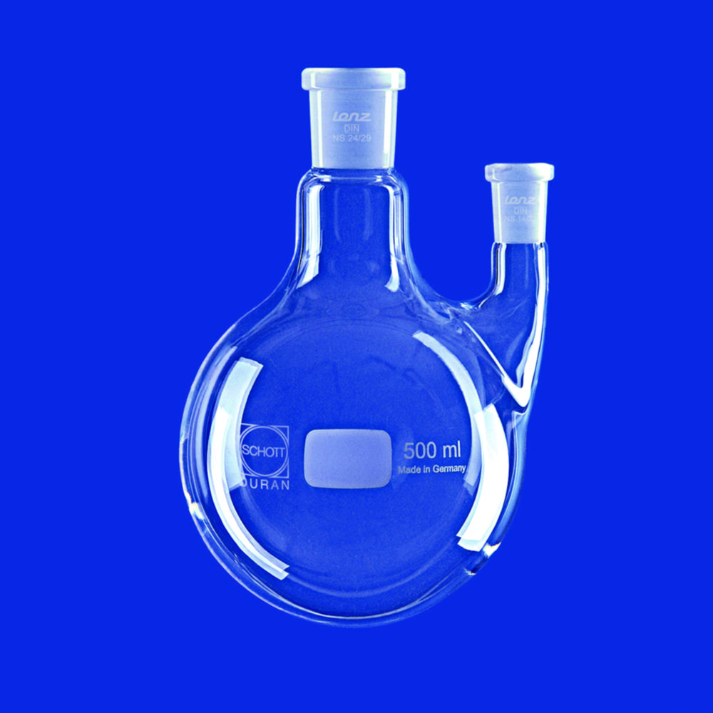 Search Round bottom flasks with two necks, side neck parallel, DURAN Lenz-Laborglas GmbH & Co. KG (4798) 