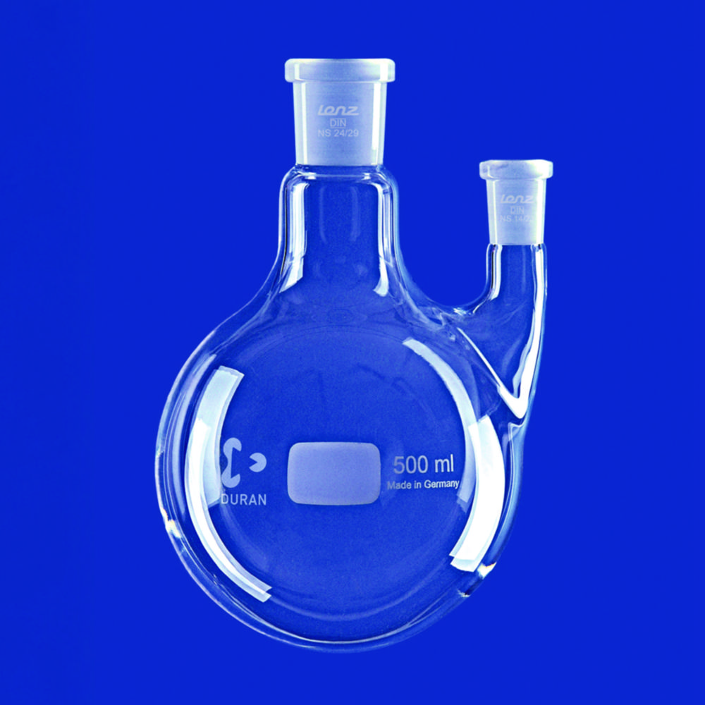 Search Round bottom flasks with two necks, side neck parallel, DURAN Lenz-Laborglas GmbH & Co. KG (4798) 