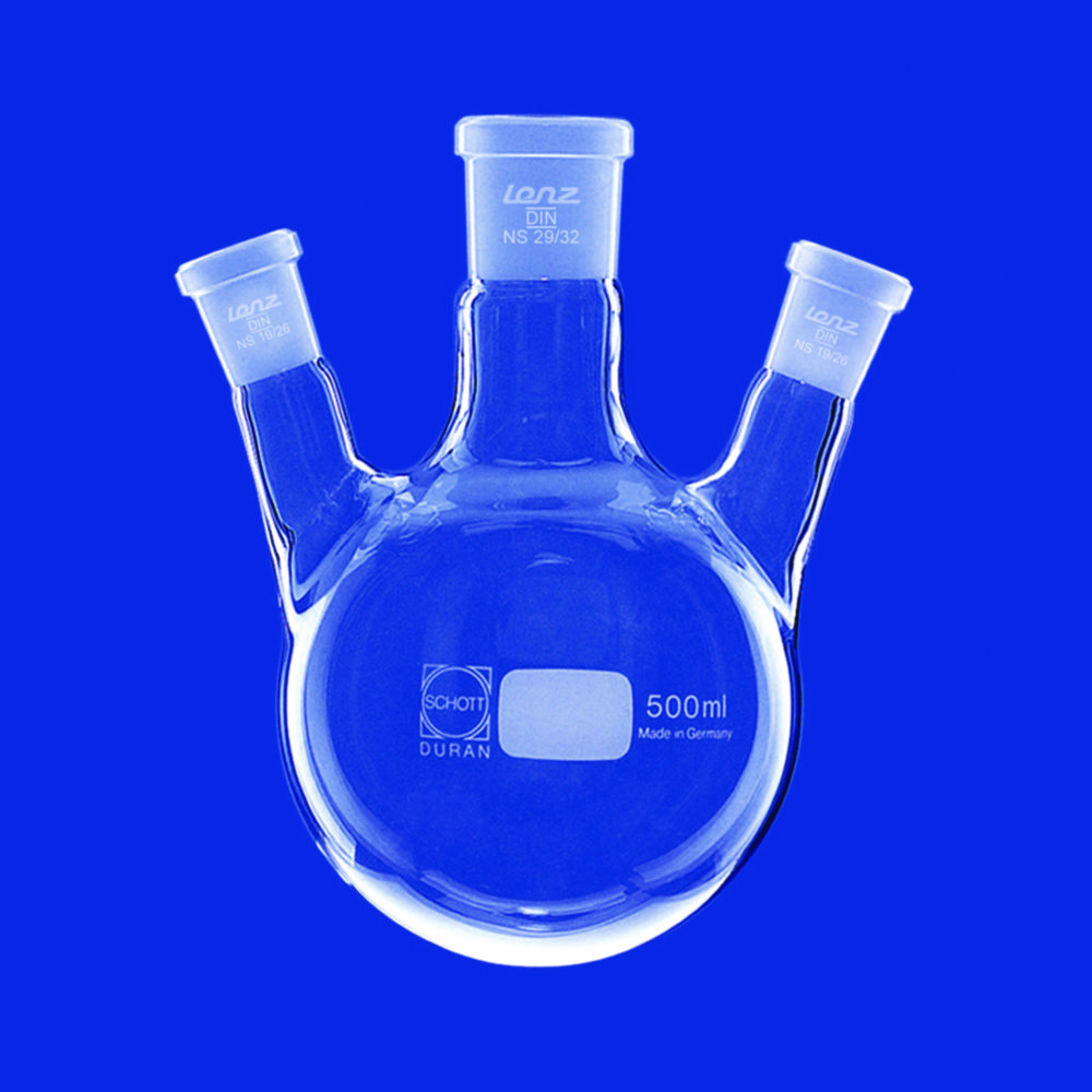 Search Three-neck round-bottom flasks, side necks angled, DURAN Lenz-Laborglas GmbH & Co. KG (193) 