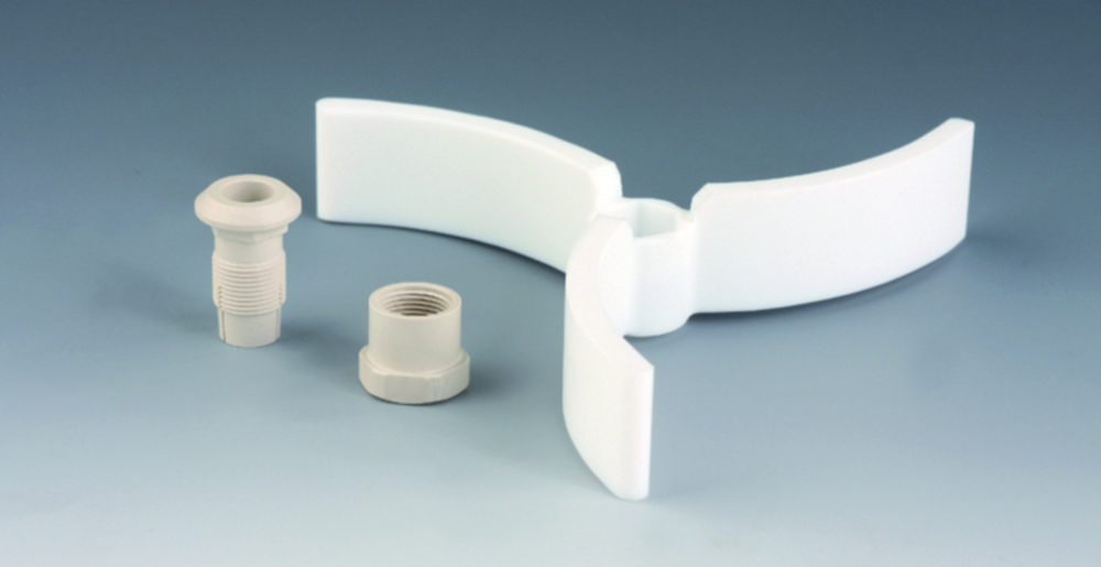 Search Additional stirrer blades for stirrer shafts, PTFE, Impeller three-bladed Bohlender GmbH (963777) 