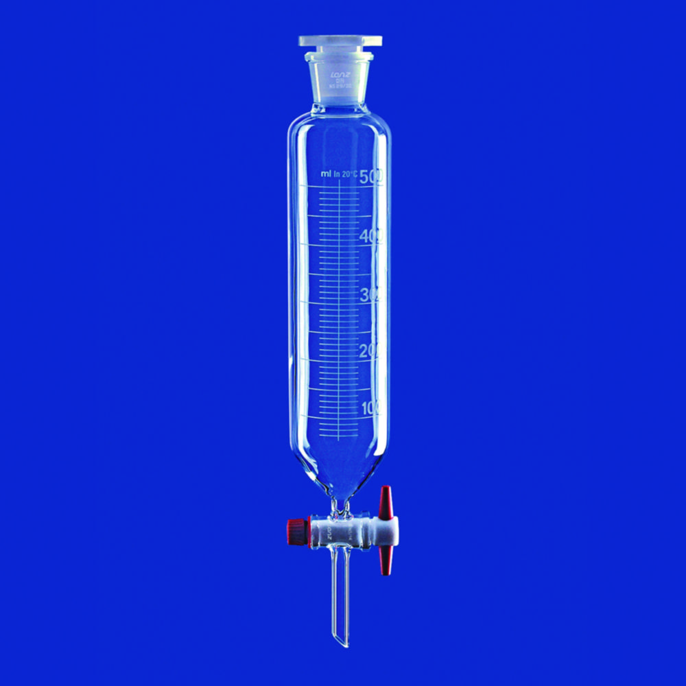 Search Separating funnels, cylindrical, with PTFE key, borosilicate glass 3.3 Lenz-Laborglas GmbH & Co. KG (6896) 