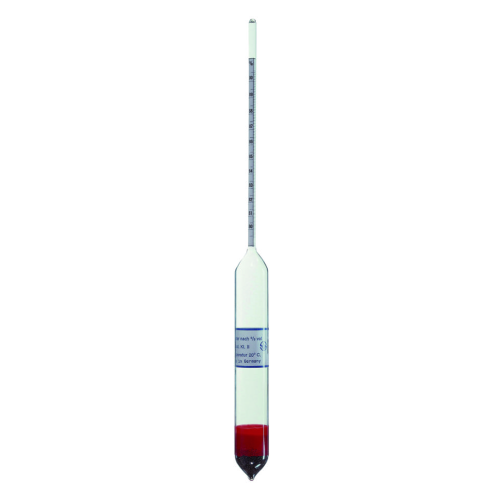 Search LLG-Precison-Hydrometer, Alcoholmeters, with thermometer, calibratable LLG Labware (7939) 