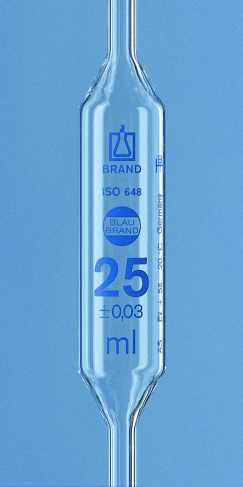 Search Volumetric pipettes, AR-glas, class AS, 2 marks, blue graduation BRAND GMBH + CO.KG (7297) 