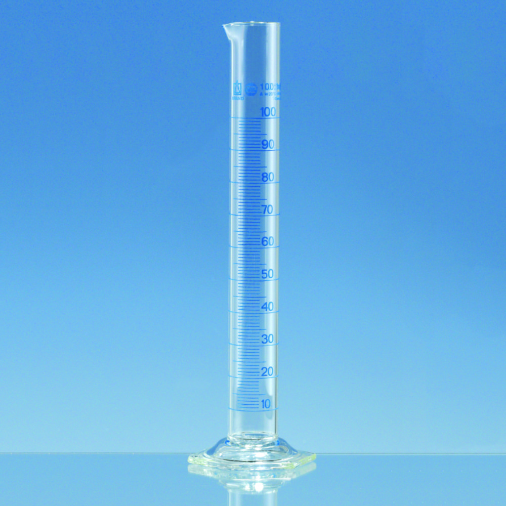 Search Measuring cylinders, borosilicate glass 3.3, tall form, class A, blue graduated BRAND GMBH + CO.KG (1514) 