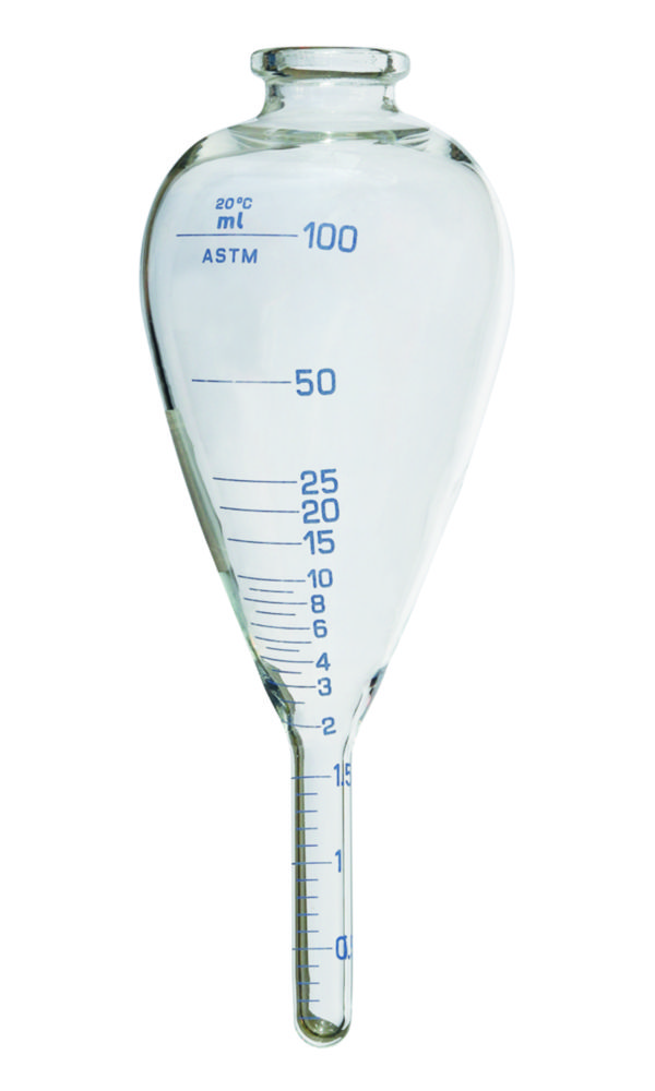 Search ASTM centrifuge tube, pear-shaped with cylindrical base, borosilicate glass 3.3 H. & K. Starke GmbH (1746) 