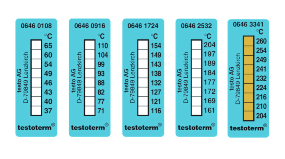 Search 8-step irreversible temperature strips testoterm Testo SE & CO KGaA (1390) 