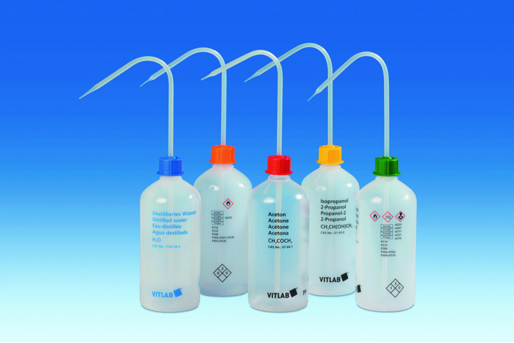 Search VITsafe Safety wash bottles, narrow neck, PP/LDPE VITLAB GmbH (7272) 