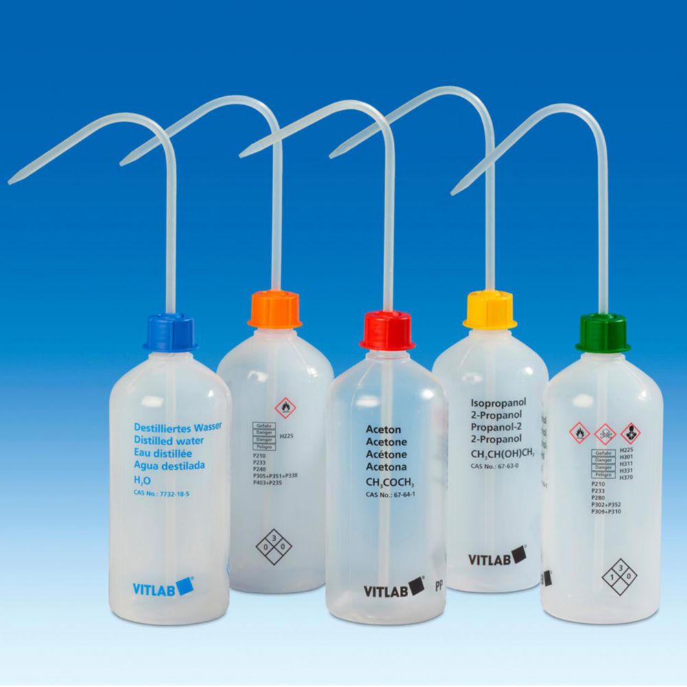 Search VITsafe Safety wash bottles, narrow neck, PP/LDPE VITLAB GmbH (7272) 