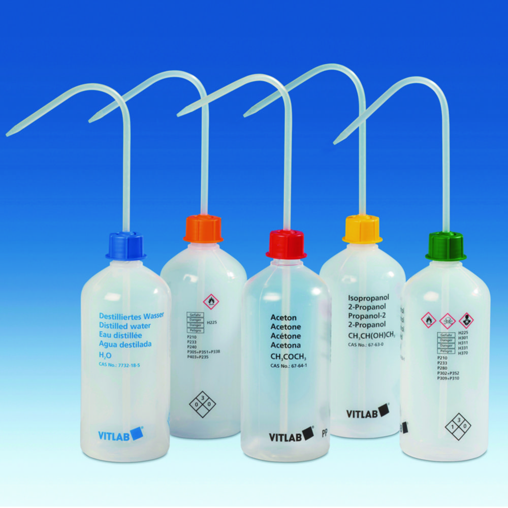 Search VITsafe Safety wash bottles, narrow neck, PP/LDPE VITLAB GmbH (7272) 