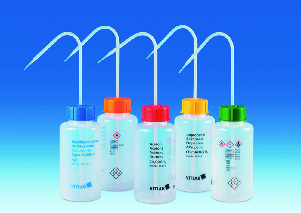 Search VITsafe safety wash bottles, wide-mouth, PP/LDPE VITLAB GmbH (7273) 