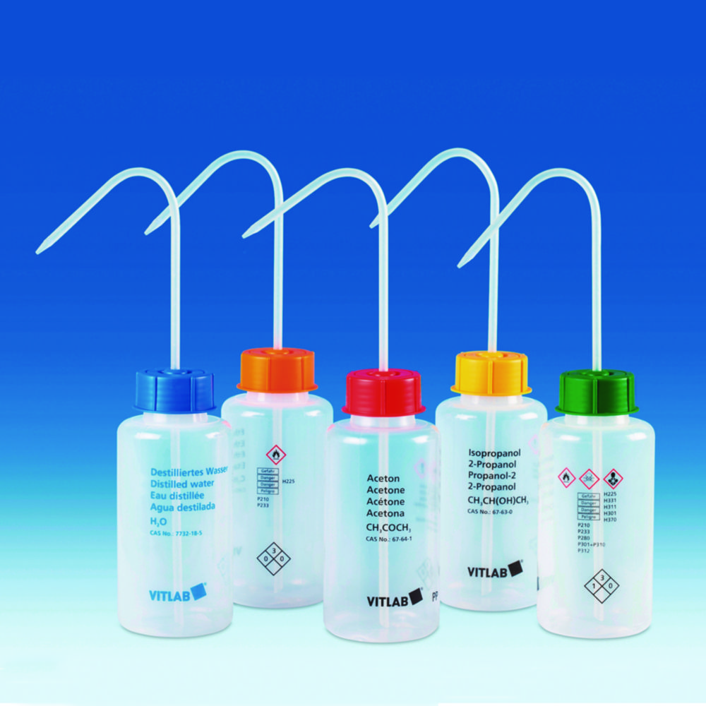 Search VITsafe safety wash bottles, wide-mouth, PP/LDPE VITLAB GmbH (7273) 
