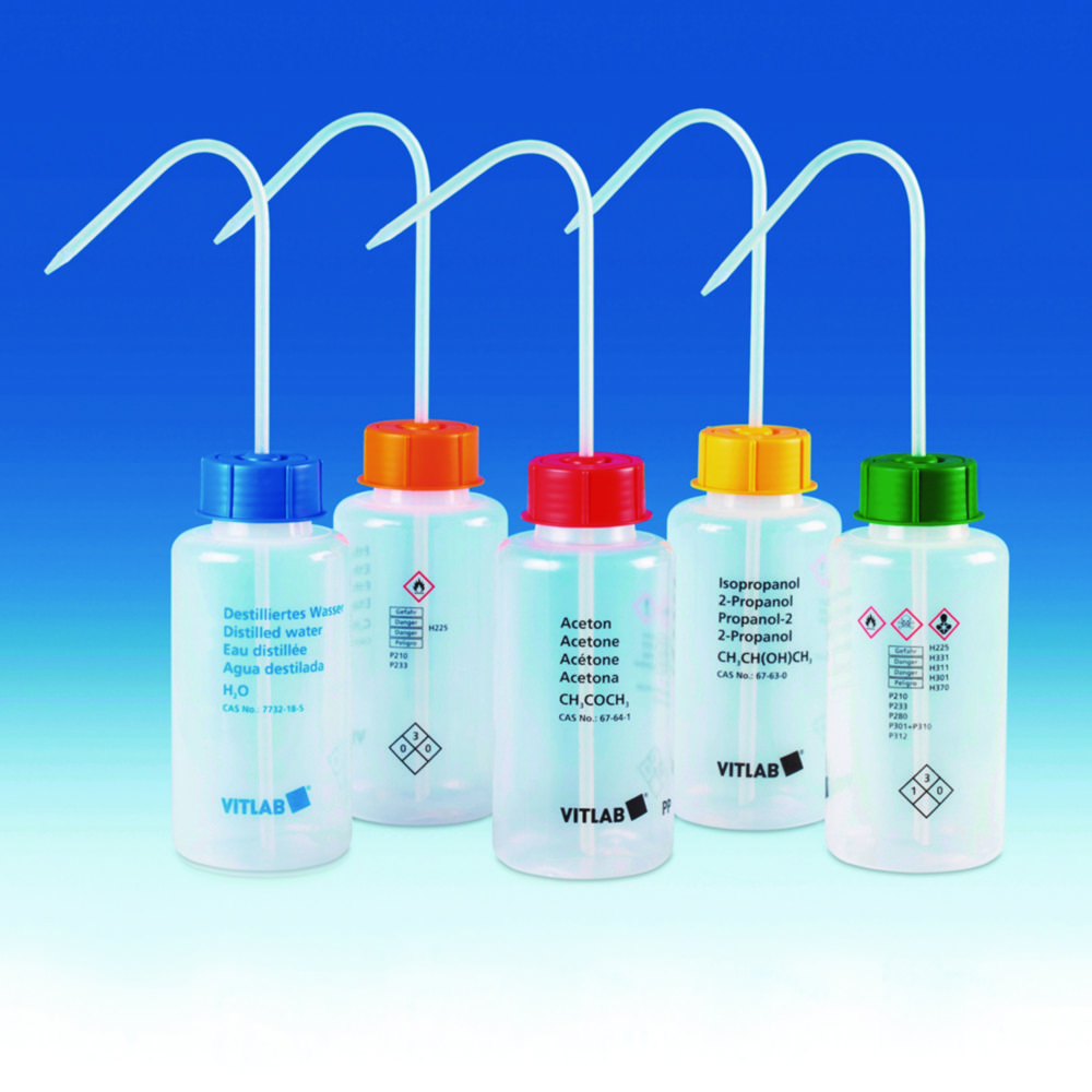 Search VITsafe safety wash bottles, wide-mouth, PP/LDPE VITLAB GmbH (7273) 