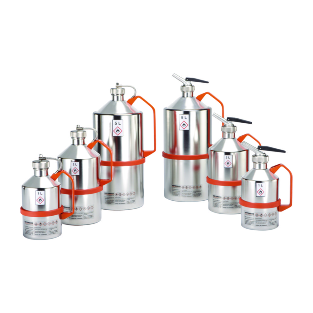 Search Safety cans for solvents, with screw-cap 1¼", polished Rötzmeier Sicherheitsbehälter (870258) 