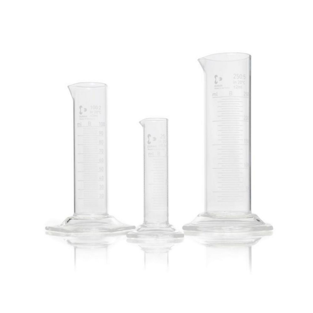 Search Measuring cylinders DURAN, low form, class B, white graduations DWK Life Sciences GmbH (Duran) (8844) 