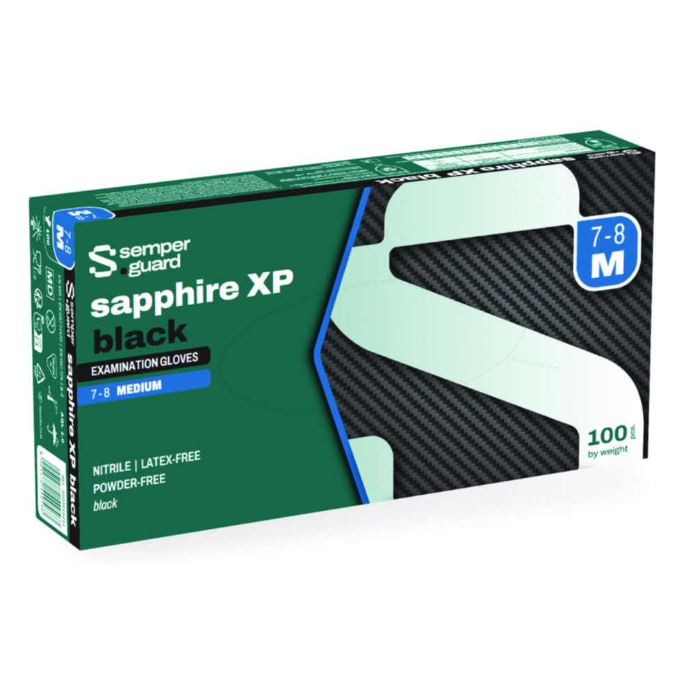 Search Disposable Gloves, Semperguard sapphire XP, black Semperit Technische (893251) 