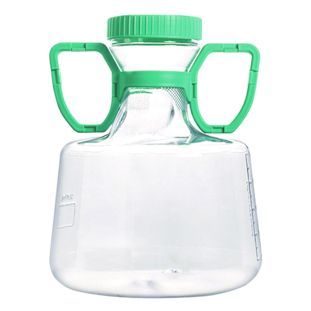 Search Erlenmeyer flasks, PC, with vent cap, HDPE, with handle Guangzhou JET Bio-Filtration (907311) 