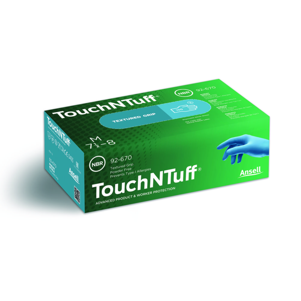 Search Disposable Gloves Touch N Tuff Blue, Nitrile Ansell Healthcare Europe N.V. (9655) 