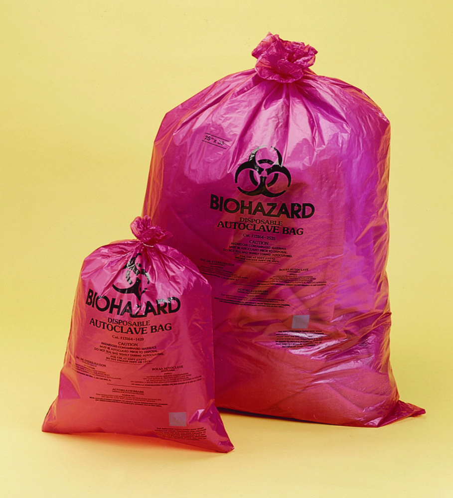 Search Biohazard Disposal Bags, PP, Red, 38µm Bel-Art Products (9713) 