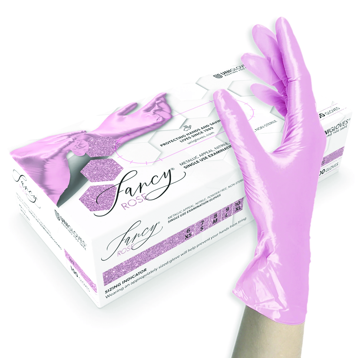 Search Disposable Gloves Fancy Rose, Nitrile Unigloves GmbH (986285) 