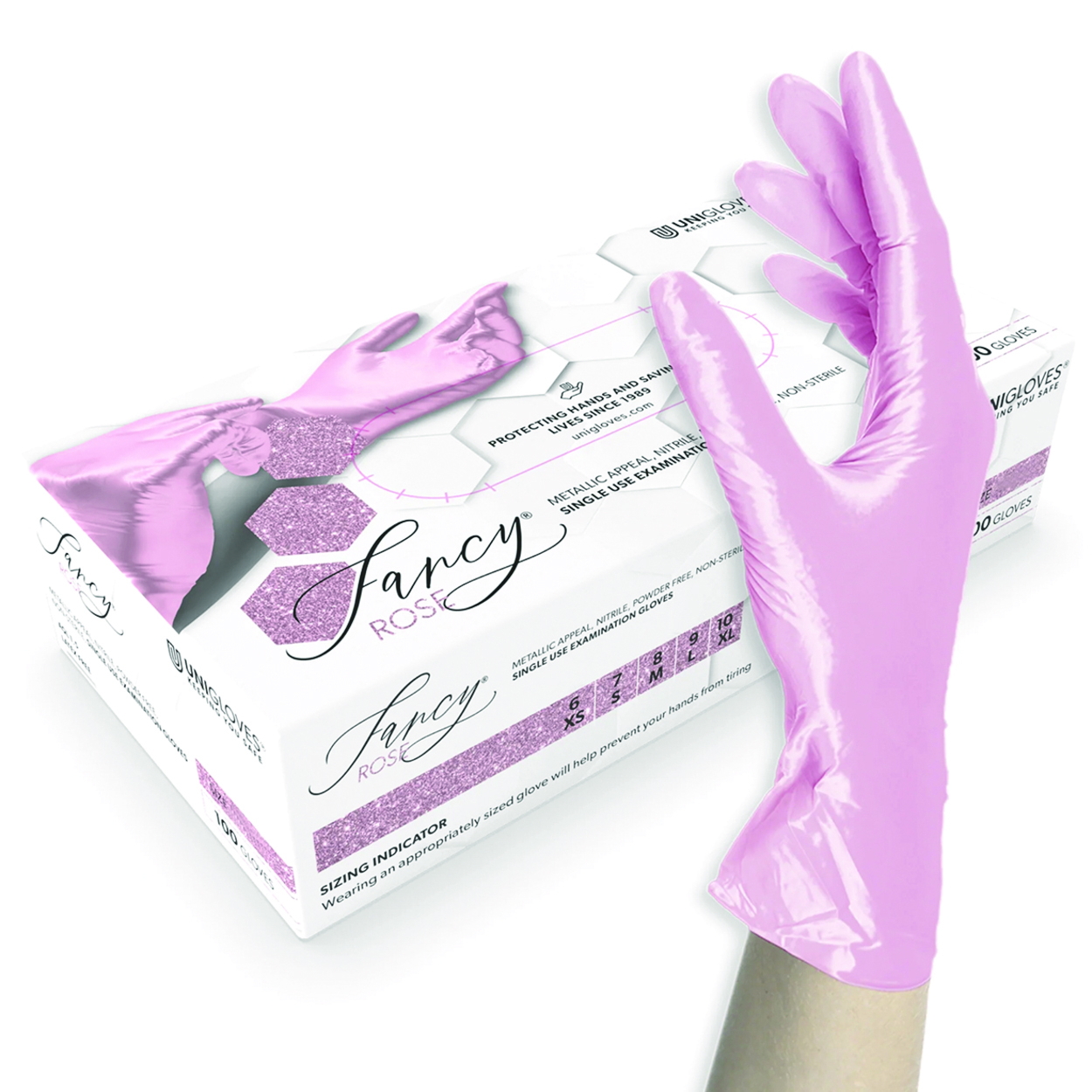 Search Disposable Gloves Fancy Rose, Nitrile Unigloves GmbH (986285) 