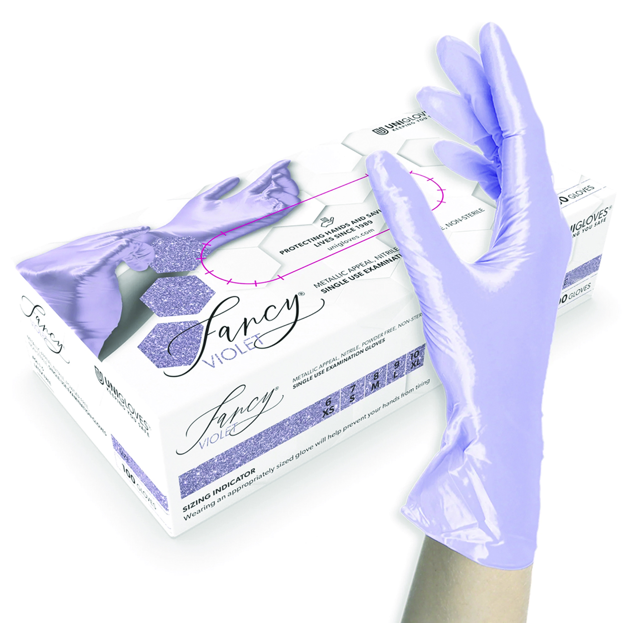 Search Disposable Gloves Fancy Purple, Nitrile Unigloves GmbH (986312) 