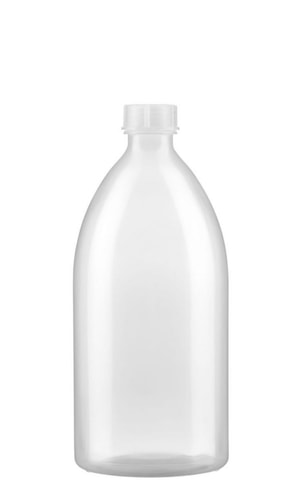 LDPE-Enghalsflasche 1000 ml naturfarben, mit Verschlu&szlig;