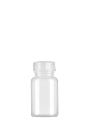 LDPE-Weithalsflasche 100 ml naturfarben, mit Verschlu&szlig;