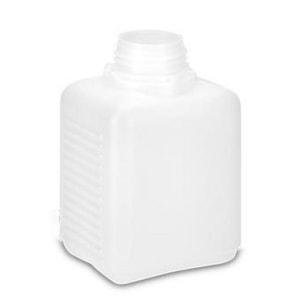 HDPE-Vierkantflaschen 500 ml natur, geriffelt, 32g, Gewinde OV40 VE=264