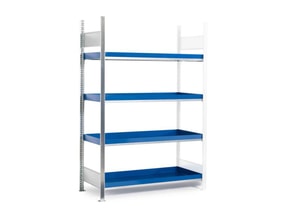 Gefahrstoffregal Typ RWW 1344 verzinkt, 4 Auffangwannen mit Volumen 25 Liter 1360x440x2000mm, Anbauregal