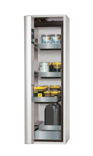 Sicherheitsschrank S-PHOENIX Vol.2-90 FDACL 596 x 616 x 1968 mm (BxTxH), Faltt&uuml;r lichtgrau RAL 7035, inkl. 3 Vollausz&uuml;ge