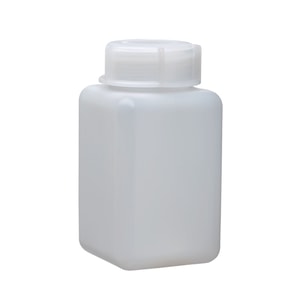 Vierkantflaschen 500 ml, weithals, PE-HD, natur Höhe 120 mm, GL 65, 90x90 mm VE=100