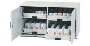 S&auml;ure-Laugenunterbauschrank SL-Classic-UB 1100x570x600 mm, mit 4 Ausz&uuml;gen RAL 7035