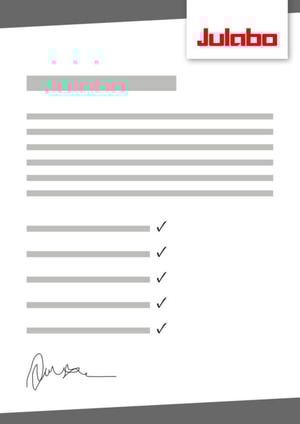 Hersteller-Pr&uuml;fzertifikat f&uuml;r JULABO Ger&auml;te, Kategorie 4