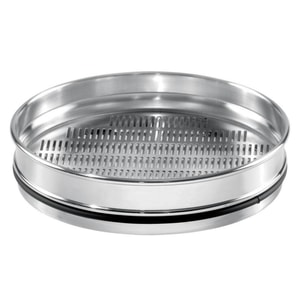 Getreide-Analysensieb mit Edelstahlrahmen 200X32MM Lochblech aus Edelstahl Rundlochung nach DIN ISO 3310-2, 4,50mm