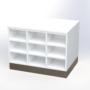 Sit-Over B&auml;nke, Melamin, zweiseitig nutzbar mit Edelstahlsockel