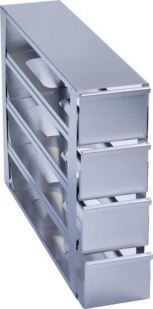 Rack f&uuml;r folgende Ultratiefk&uuml;hlger&auml;te: CryoCube&reg; F740-Serie (drei F&auml;cher, MAX), 4 in/102 mm, Schublade, Edelstahl